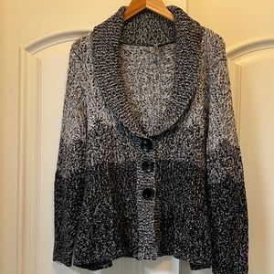Caslon Marled Black, Gray and White Cardigan
